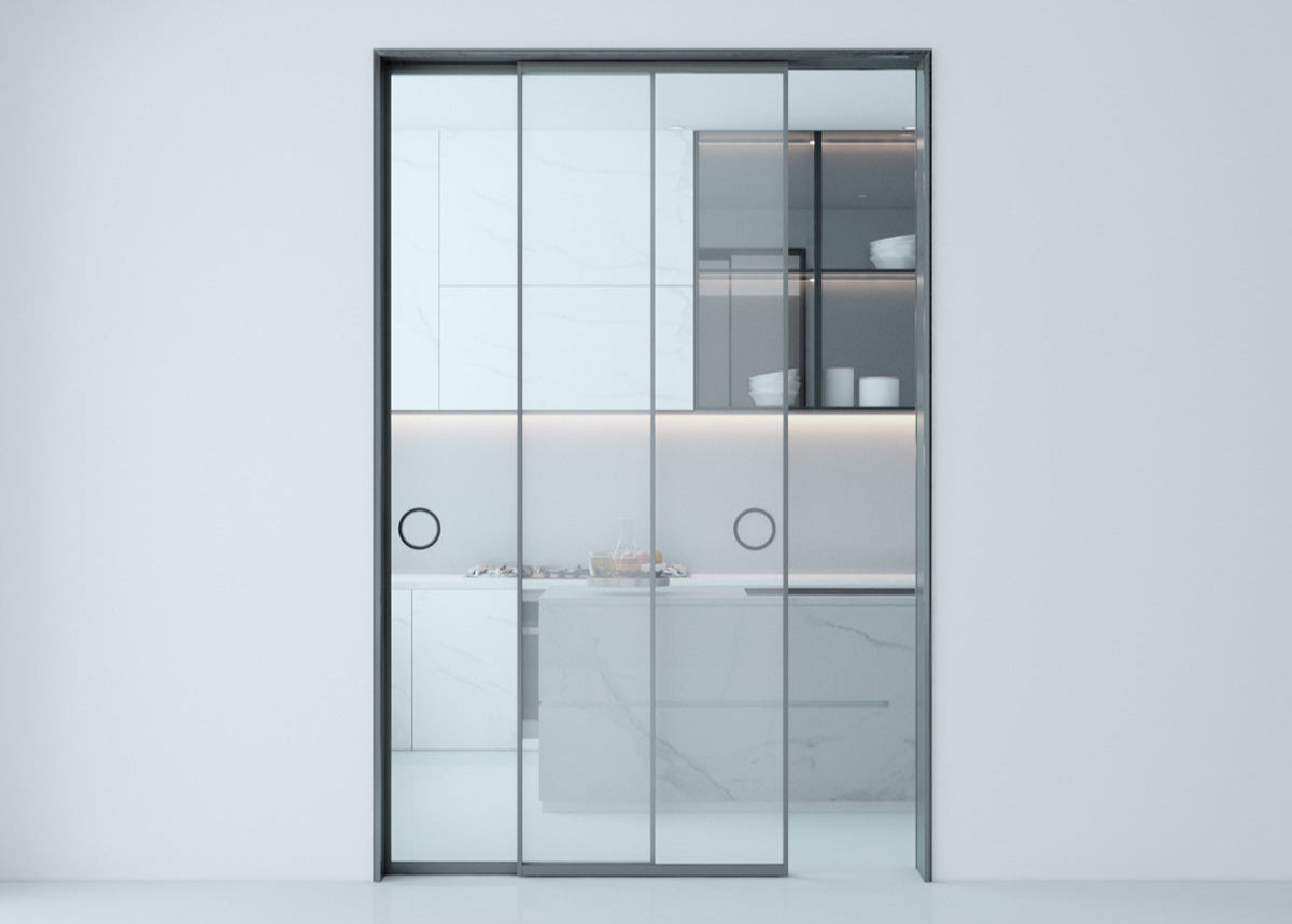 吊轨错开门-铝单玻