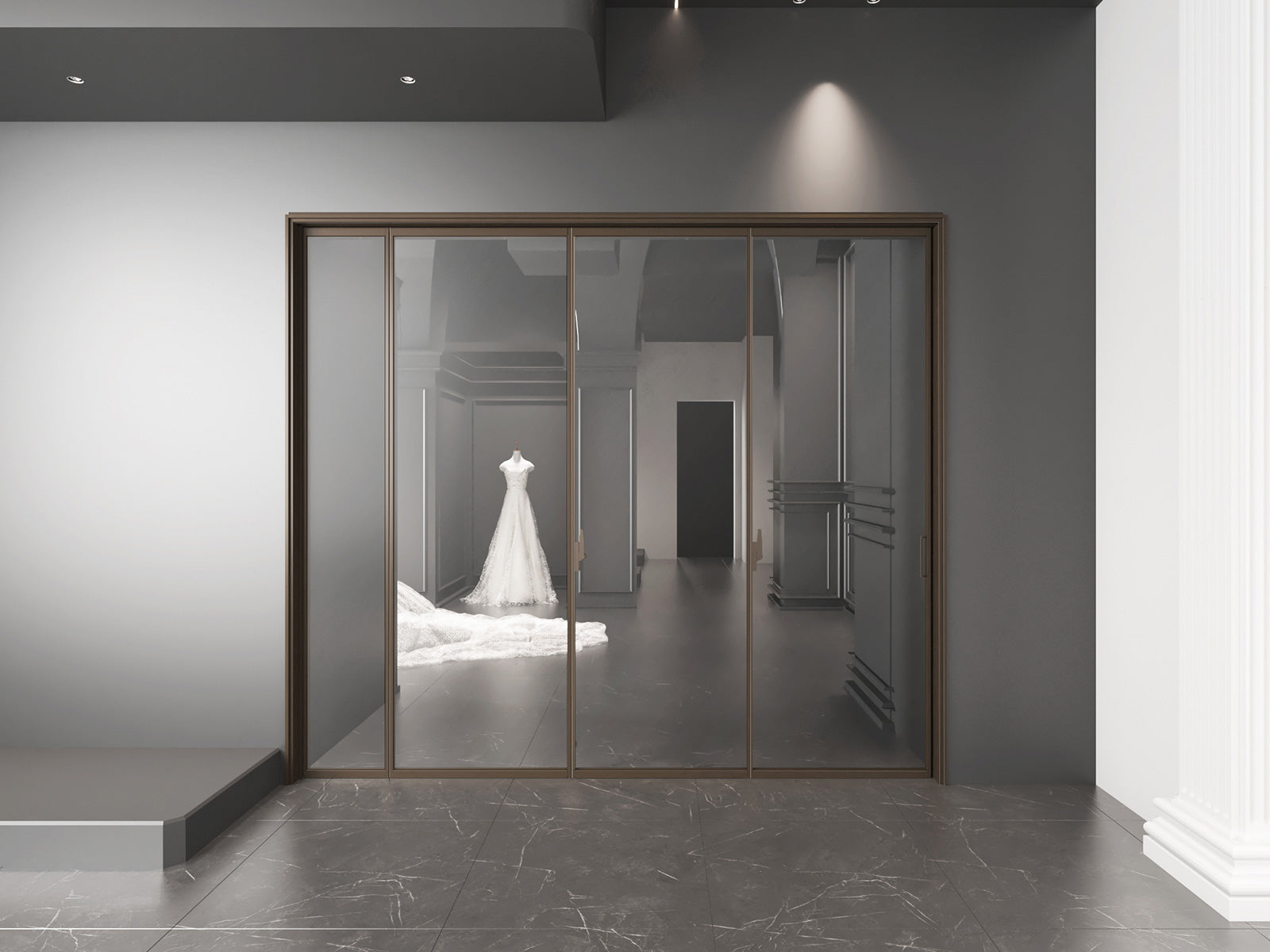 偏轴折叠门-铝单玻